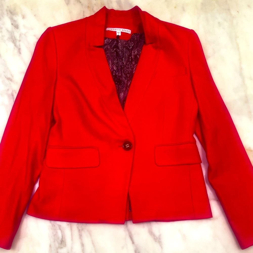 Veronica Beard blazer. Worn once. Beautiful shade of red.